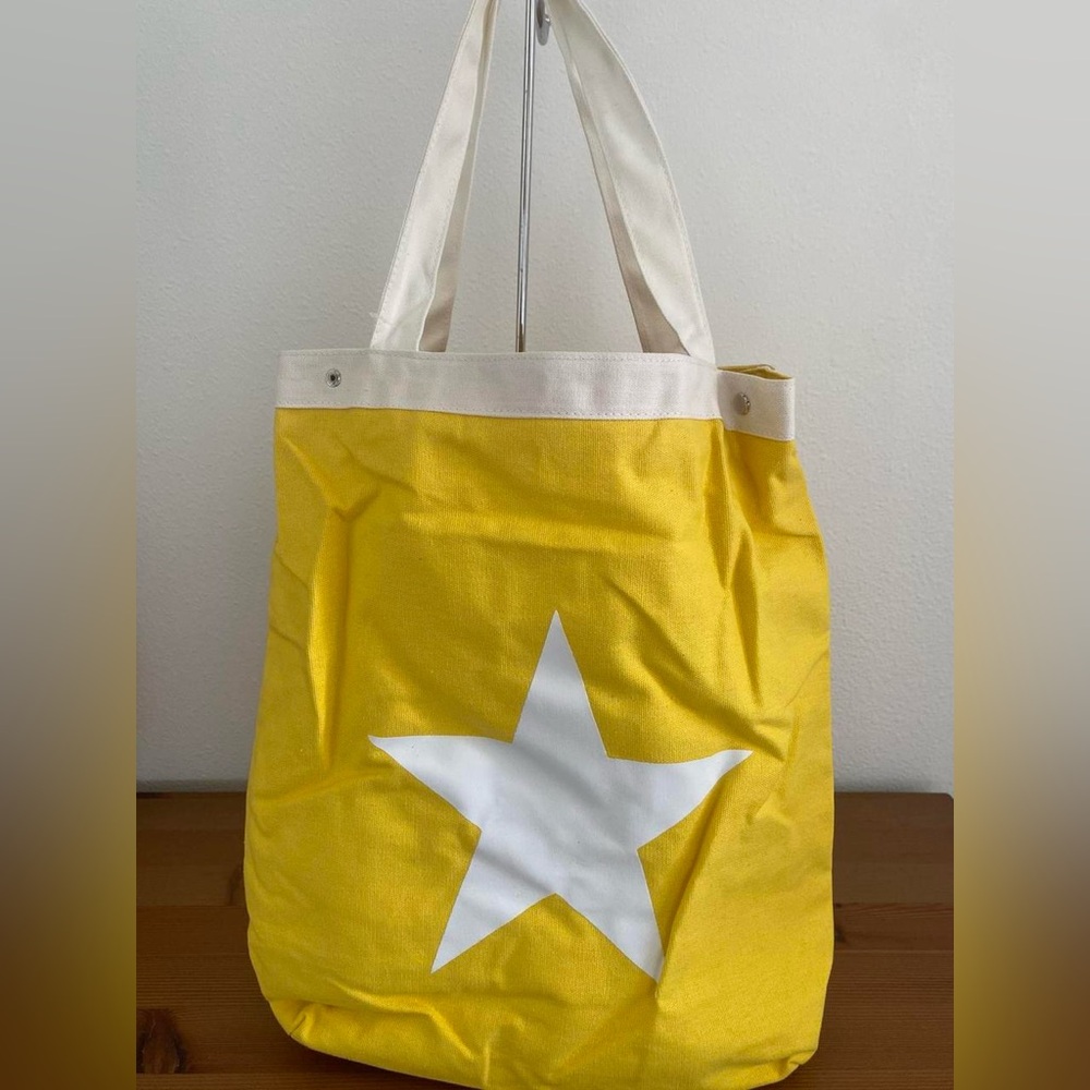 Yellow Tote Bag with White Star